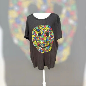 Lauren Moshi Women’s EDDA LUCKY HAPPY FACE Tee Size L